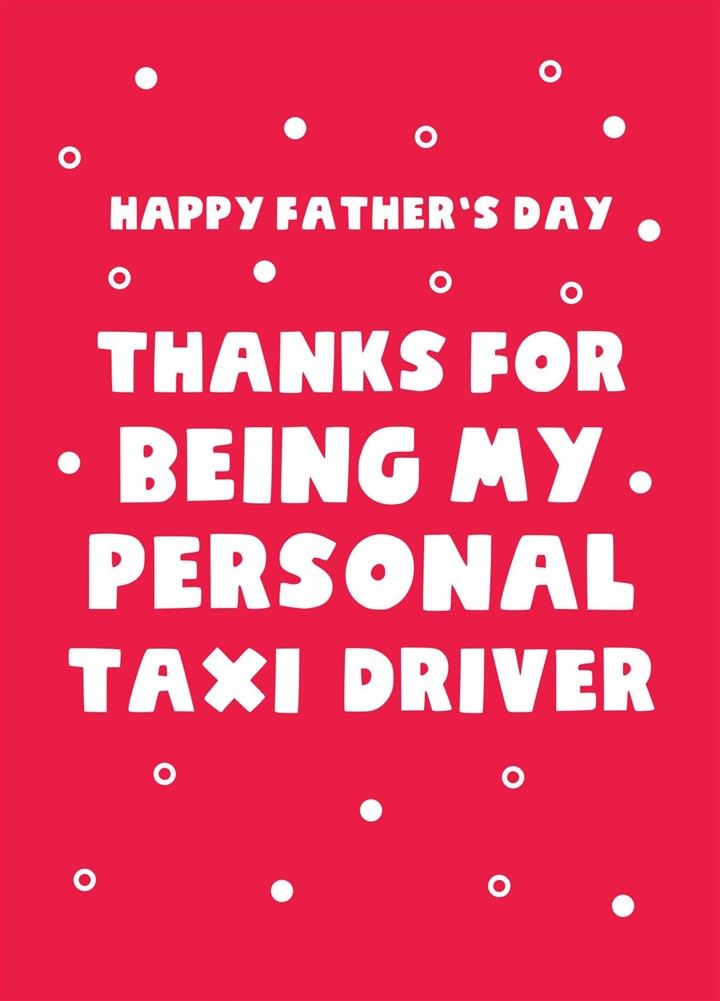 Taxi Driver Father's Day Card