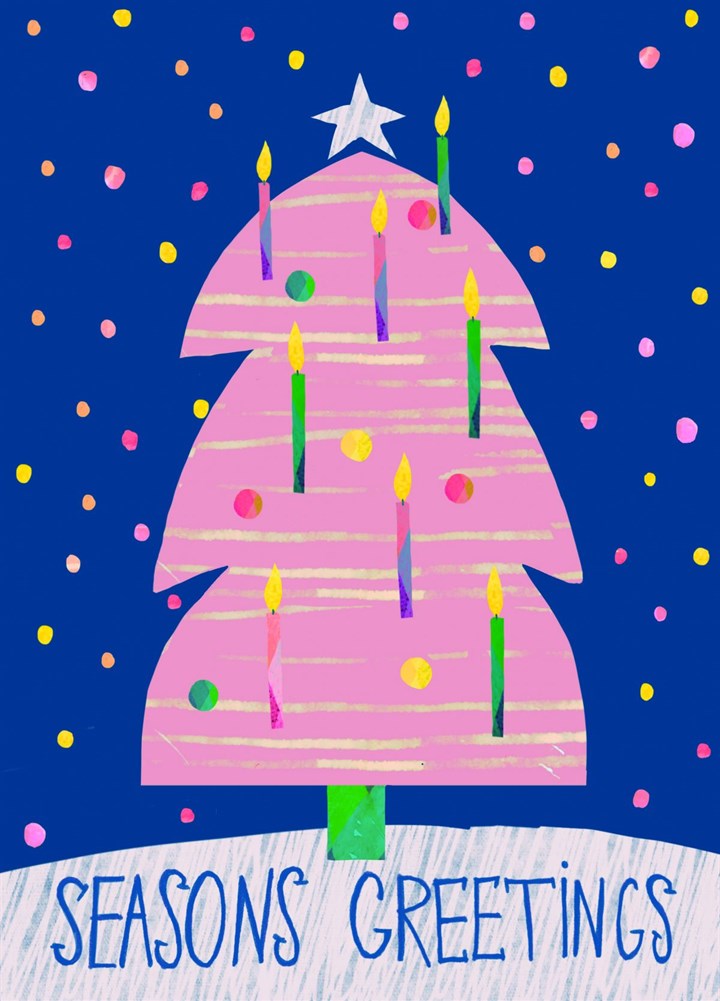 Pink Christmas Tree Card