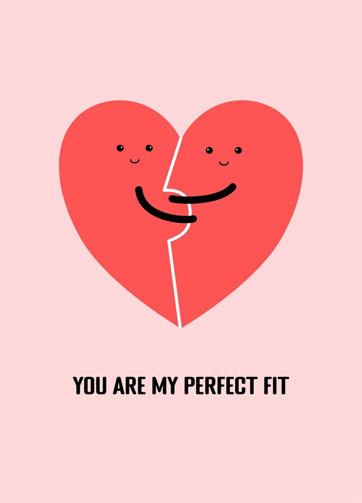You Are My Perfect Fit Red Heart Puzzle Couple Valentine Card