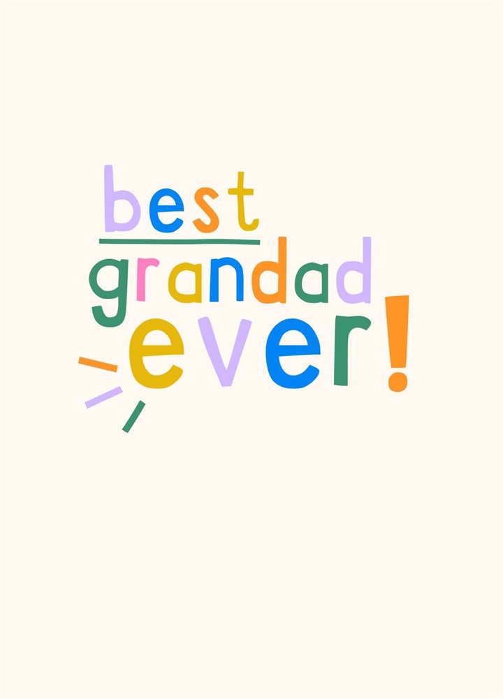 Best Grandad Ever! Typographic Fathers Day Card