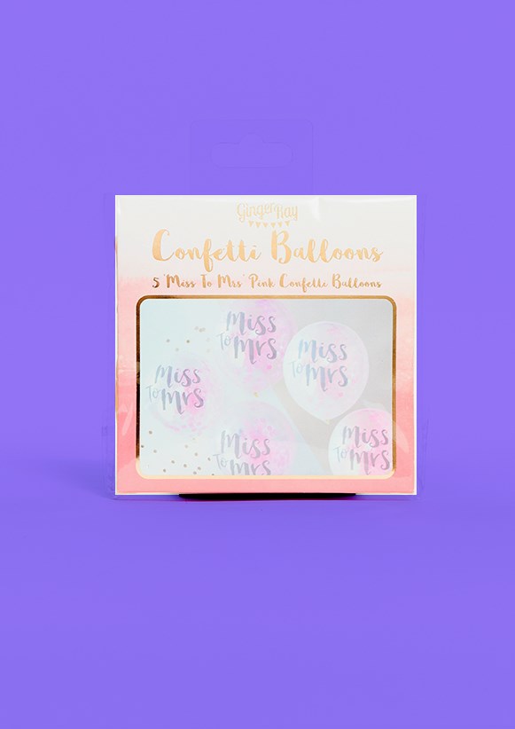 Miss To Mrs Pink Balloons - 12 Pack