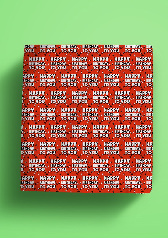 Red Birthday Gift Wrap