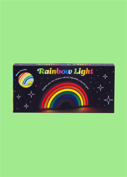 <p>Radiate rich colours with this Dimmable Rainbow Mood Light. This light is the perfect addition to any room as you set the mood for a magical night in! Powered by USB, you can place this piece anywhere in your room as the multicolored arc shines bright, energising your life.</p>
<p>Adapt the brightness with the touch of your finger using the dimmable scale feature. Slide or tap in the position to change the level of glow to suit your mood, whether you are ready to get creative or resting for after a long day, you can match that aura!</p>
<p>1 meter USB cable (included)<br />Multi-coloured<br />Dimmable</p>
<p>This item is sent seperately from our cards so they will not arrive together</p>