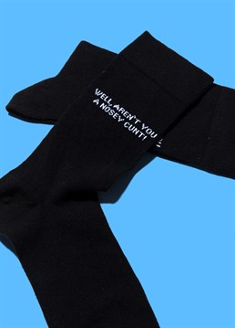 Nosey Cunt Socks. Send them something a little cheeky with this brilliant Scribbler gift and trust us, they won't be disappointed!