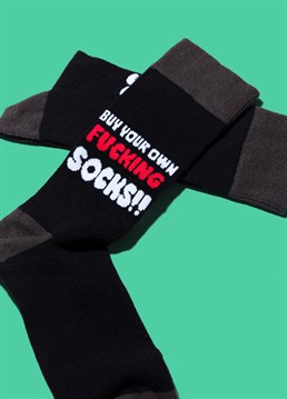 Buy Your Own Fucking Socks. Send them something a little cheeky with this brilliant Scribbler gift and trust us, they won't be disappointed!