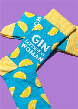 Gin Dependent Woman Socks. Send them something a little cheeky with this brilliant Scribbler gift and trust us, they won't be disappointed!