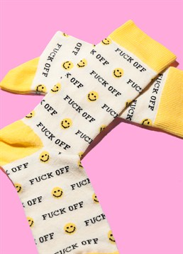 Fuck Off Smiley Face Socks. Send them something a little cheeky with this brilliant Scribbler gift and trust us, they won't be disappointed!