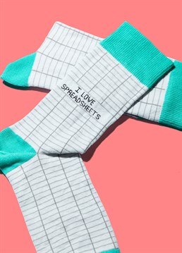 I Love Spreadsheets Socks. Send them something a little cheeky with this brilliant Scribbler gift and trust us, they won't be disappointed!