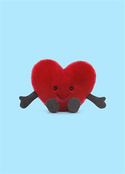 This little red heart is ready to play the unconventional cupid! Soft and squishy in lush red fur, with the characteristic brown cordy legs and happy smiley face. This pocket-sized pal is a perfect gift for the one you love!