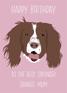 Wish a Springer Spaniel-loving human the happiest of birthdays with this adorable dog mum card!