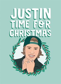 Our Justin Bieber Christmas card is the ultimate greeting for all the Beliebers out there! Featuring an illustration of the Biebs in all his festive glory, this card is "Justin time for Christmas," and it's here to sleigh the holiday game! Designed by Bonne Nouvelle.