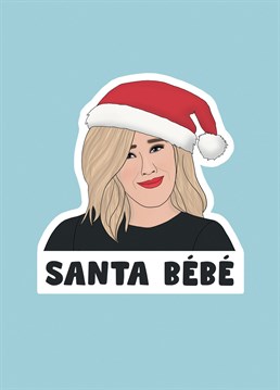 Santa bebe! Funny Christmas card featuring an illustration of Moira Rose from Schitt's Creek. Designed by Bonne Nouvelle.