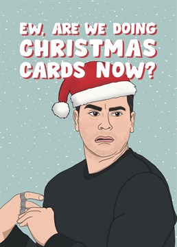 Ew, are we doing Christmas cards now? We've given one of our best selling Schitt's Creek cards a Christmas twist, featuring an illustration of the iconic David Rose. The perfect Christmas card to give to anyone you give a Schitt about! Designed by Bonne Nouvelle.