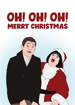 Oh! Oh! Oh! Merry Christmas! All Gavin and Stacey fans will love this funny Christmas card featuring an illustration of Nessa dressed up as Santa with Gavin sitting awkwardly on her knee. Designed by Bonne Nouvelle.