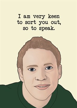 Remind the one you love just how kind and selfless you are.. so to speak. Funny Peep Show card featuring an illustration of Robert Webb as Jez, the perfect Valentine's Day or anniversary card for a Peep Show fan. Designed by Bonne Nouvelle.