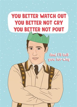 Send this funny Christmas card to your Gavin & Stacey obsessed loved one. Featuring an illustration of the iconic Uncle Bryn regaling us with a classic Christmas carol with a Welsh twist. Designed by Bonne Nouvelle.