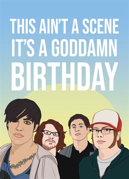 Get this funny birthday card for the pop punk loving, former emo, millennial in your life who just loves a bit of Fall Out Boy and nostalgia.