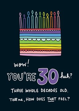 Three whole decades sounds old, doesn't it? Send this Angela Chick 30th birthday card and see how they feel!