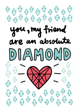 Diamonds are a girl's best friend so it's a fitting nickname for your human bestie. A Thank You card designed by Angela Chick.
