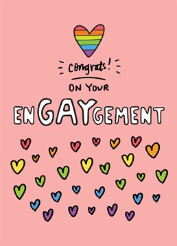 They're getting married! Let them know how happy you are for them with this brilliant Engagement card from Angela Chick.