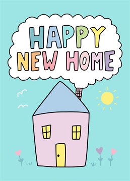 Send best wishes with this colourful new home card