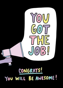 Send congratulations with this colourful new job card