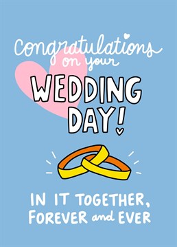 Send your congratulations to the newlyweds with this cute wedding day card