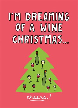 Send a Christmas wish to your favourite wine lover with this wine themed Christmas card
