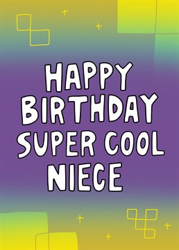 Send your happy birthday wishes to your super cool niece with this colourful card. Designed by Angela Chick.