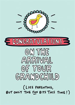 No waking up at 3am to stop the crying, only park visits and cute laughter now! A new baby card designed by Angela Chick.