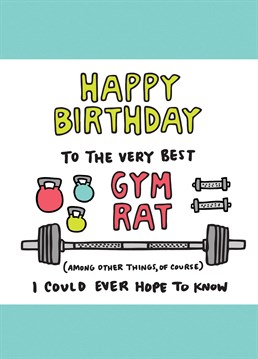 Wish the gym freak in your life a very happy birthday with this card designed by Angela Chick.