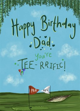 Send your tee-rrific dad birthday wishes with this golf inspired card.