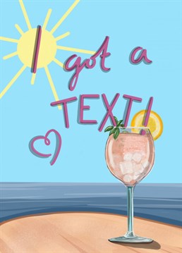 Send a (Text) message for any occasion with this love island themed Anniversary card!