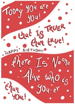 Send this dr Seuss inspired birthday card to a loved one this year!