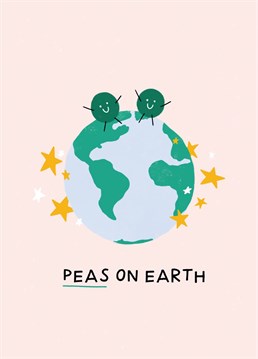 Peas on earth! Send this funny pun christmas card this year. Designed by Amelia Ellwood