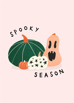 Spooky season! Cute pumpkin halloween card.