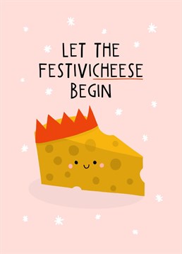 Send a cheese lover this funny cheese pun Christmas card. Designed by Amelia Ellwood