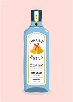 Distilled with glad tidings, infused with joy and imported from the North Pole! Send this funny gin Christmas card to your gin obsessed friend. Designed by Amelia Ellwood