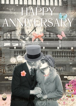 Send this beautiful personalised Art File anniversary card with vintage retro feel to that special someone.
