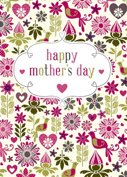 Send your Mum this lovely patterned Mother's Day card by Art File to show her how much you care.