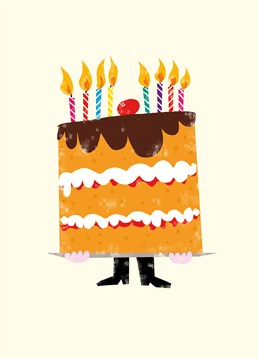 Giant Birthday Cake card by Art File.Giant birthday cake or tiny person? Surprise a cake lover or a small friend with this lovely birthday card!