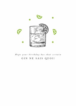 Birthday Gin Ne Sais Quoi Card | Scribbler