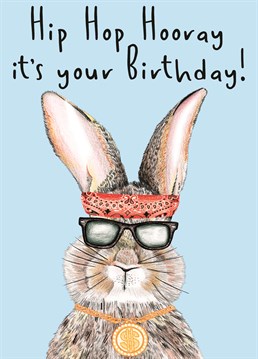 Send your fellow animal & Hip Hop lovers birthday wishes with this Funny Illustrated Rabbit card.