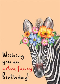 Send your loved ones this fabulously illustrated Zebra birthday card to ensure they have an extra fancy Birthday!