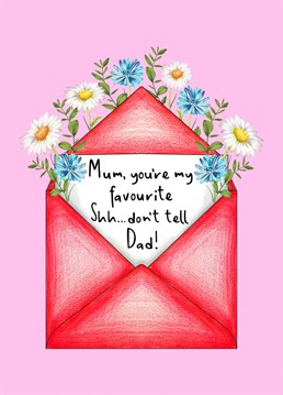 Cute Floral Envelope Illustrated card to send to your Mum for Mother's Day.