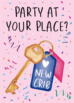 Perfect card to send congratulations for New Homeowners with this cute and funny illustrated party at your place card. Start the celebrations off right with a housewarming party to break it in!