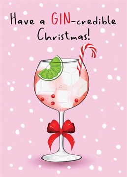 The perfect Christmas Card to send to a Gin lover to get them in the Christmas spirit with this Amy Florence Design card.
