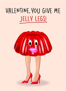 Send your partner or loved one Valentine's Day or Anniversary wishes with this funny cute jelly legs illustrated card.