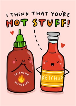 Remind your other half of how spicy you think they are with this Hot Stuff card. Ideal for anniversaries or birthdays - bonus points if they're a hot sauce lover! Design by Arrow Gift Co.