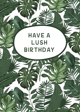 Have a super lush birthday with this card designed by Alicorn Cards.